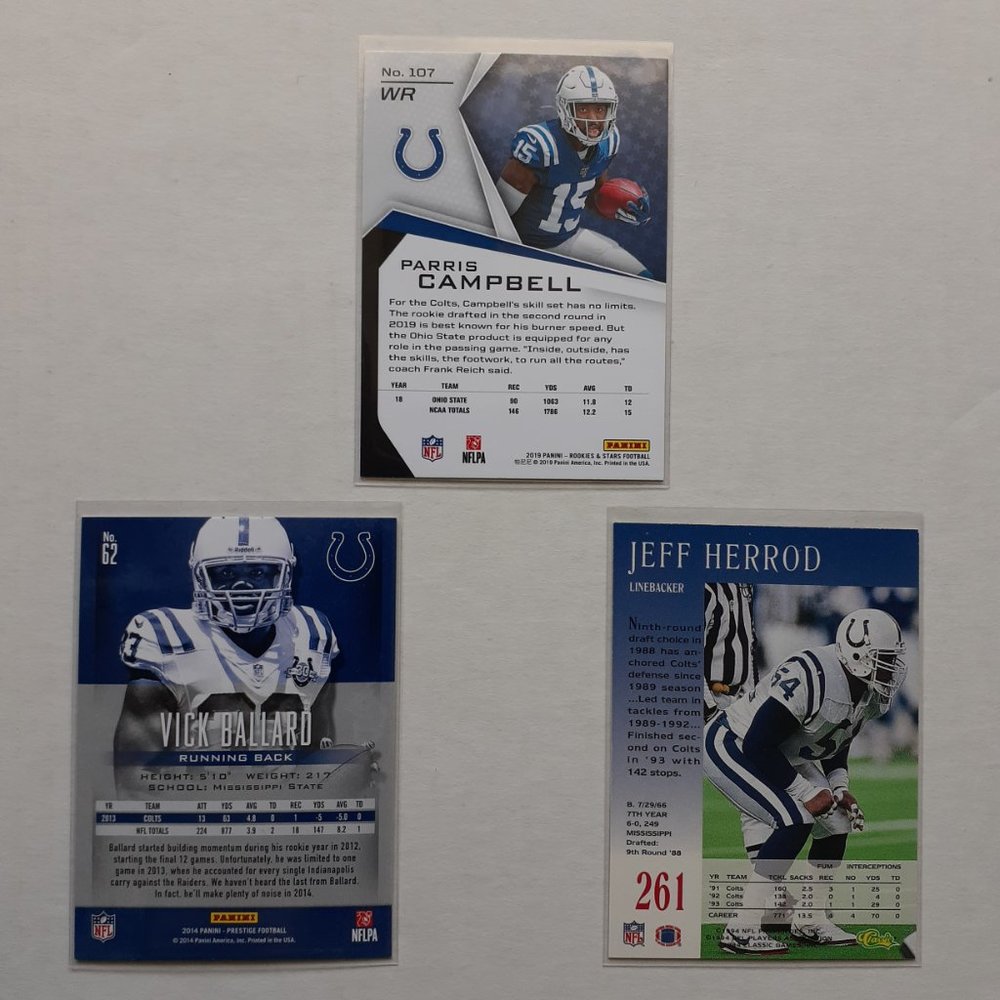 Indianapolis Colts 9 Card Lot [FBL14_1] - Picture 4 of 8